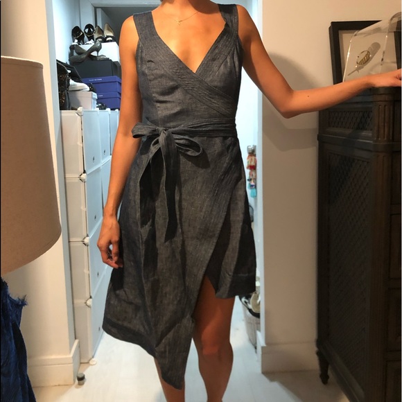 Alexis Denim Wrap Dress XS - Picture 2 of 6